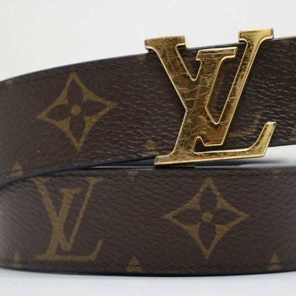 LOUIS VUITTON Monogram 30mm LV Initiales Reversible Belt Size 32 US/80 CM - Picture 1 of 7